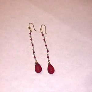Red coral with gold earrings